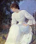 White Wall Art - Portrait of a Woman in white